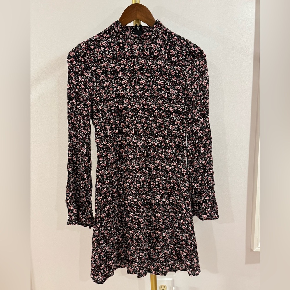 [NWT] LOVE, FIRE • Black and Pink Floral Long Sleeve Dress